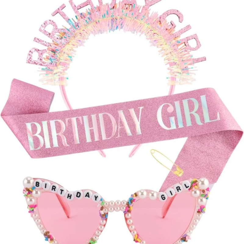 Birthday Girl Sash Glitter Hea - Birthday Sash Glitter 评论和价格