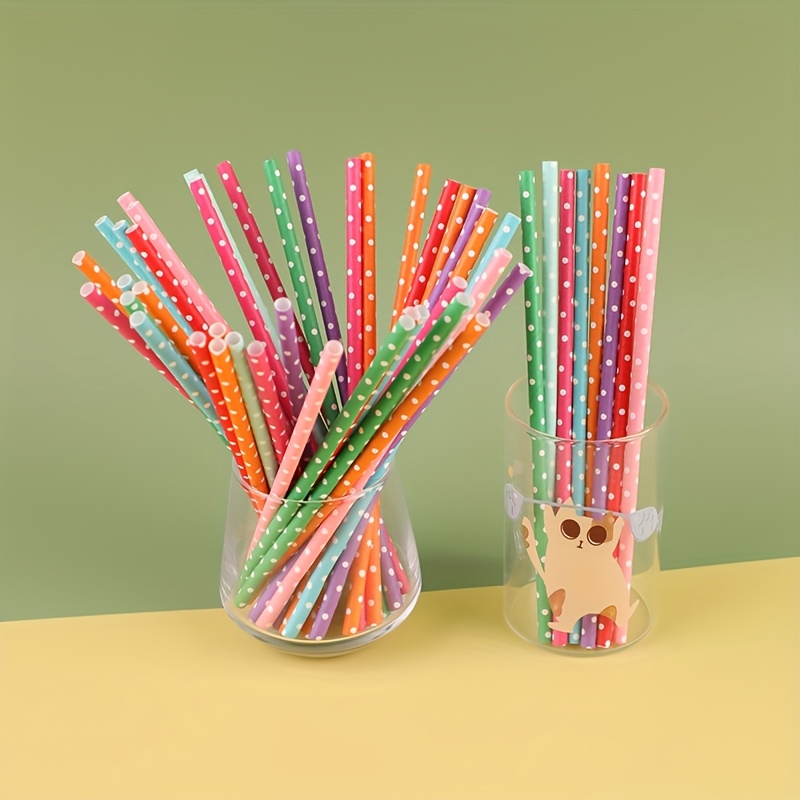 100pcs colorful disposable pap - Paper Straw Color 评论和价格