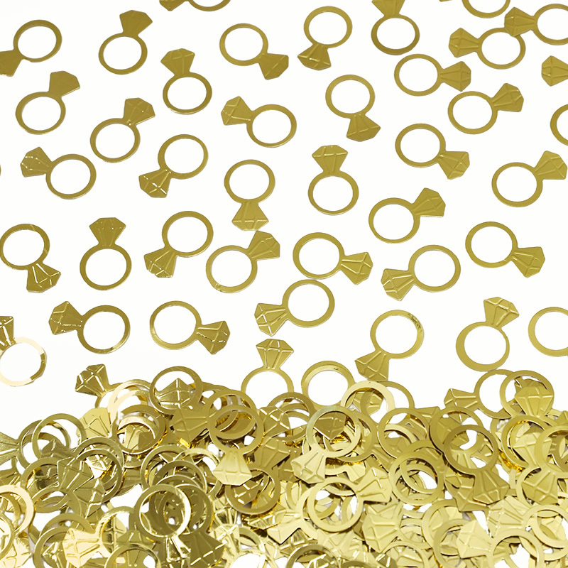50Pcs/Bag Gold Diamond Ring Co - Papercraft Supply Confetti 评论和价格