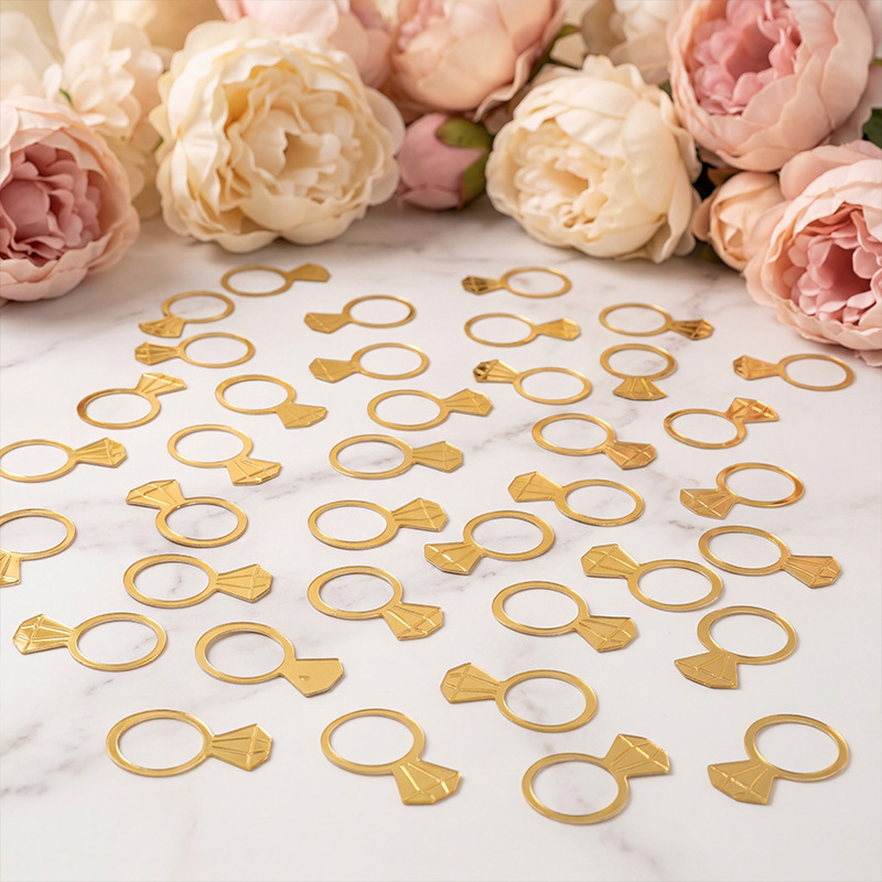 50Pcs/Bag Gold Diamond Ring Co - Papercraft Supply Confetti 评论和价格