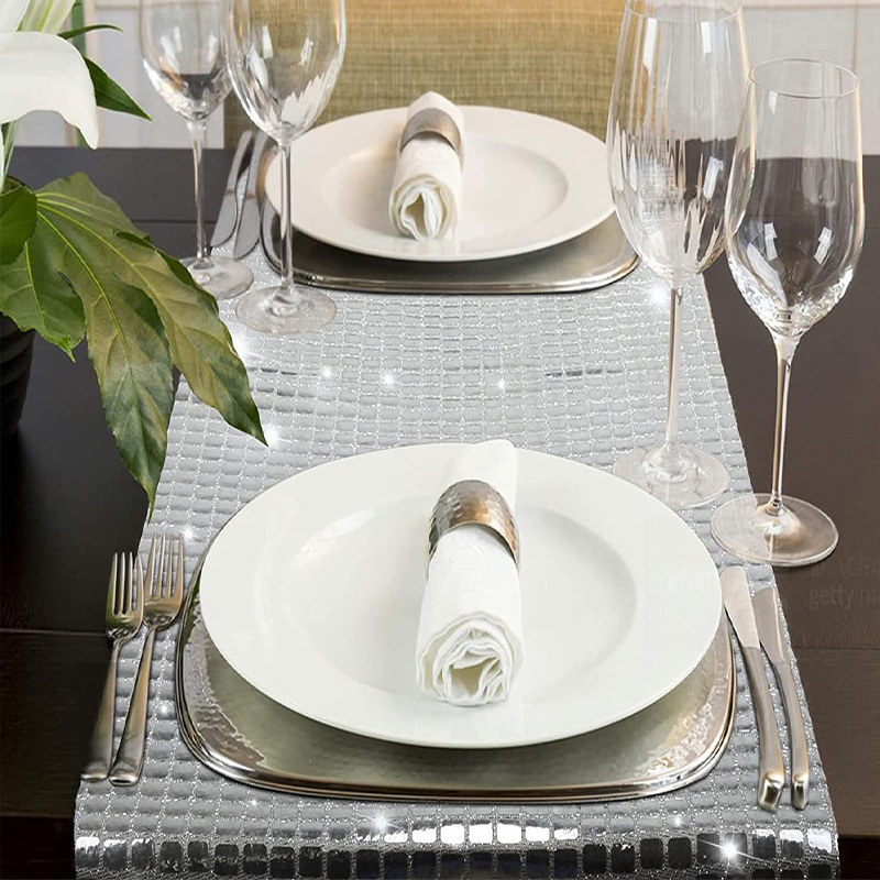 Shiny Mirror Gold/Silver Foil  - Glitter Tablecloth 评论和价格