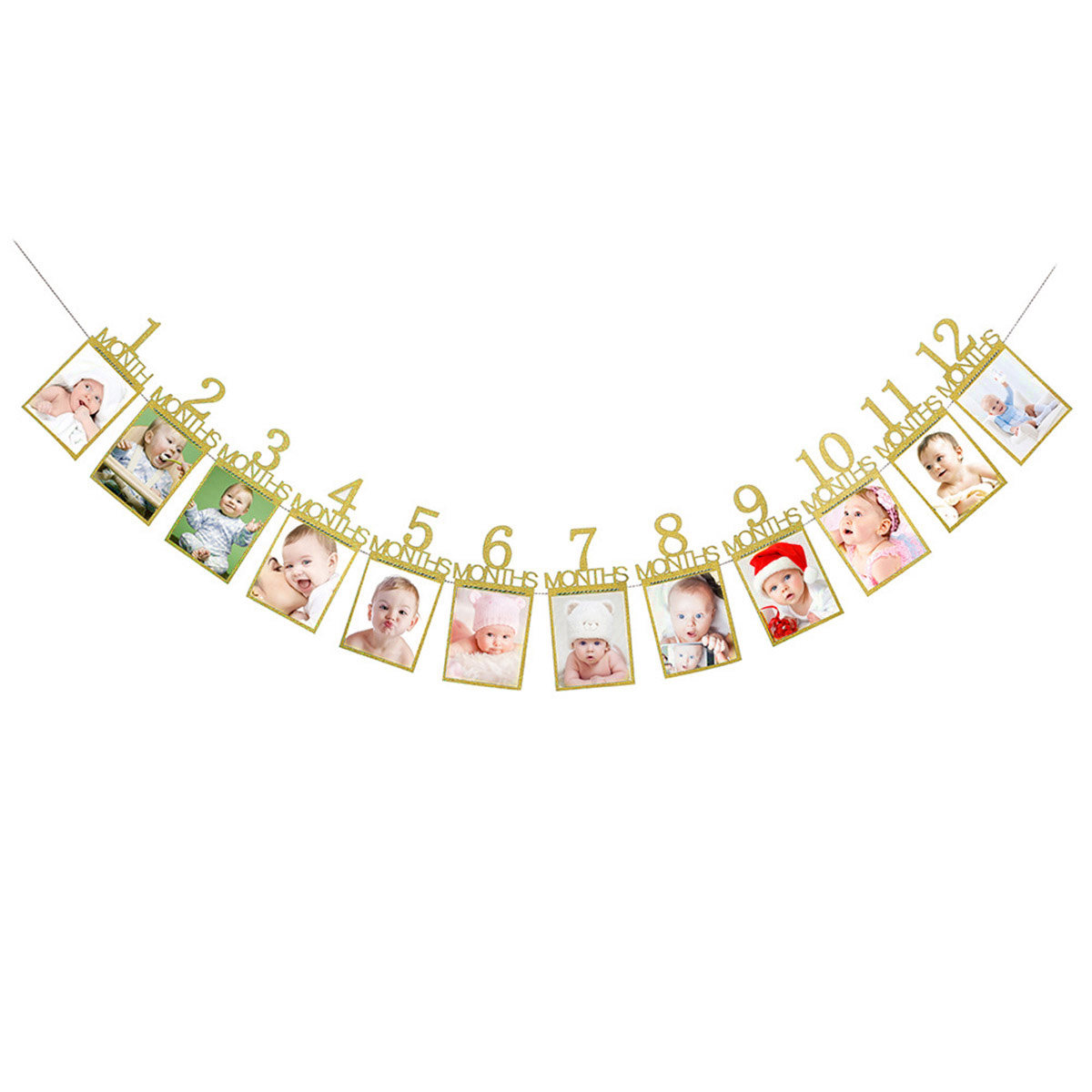 12 Month Gold Baby Birthday Ph - Party Banner Gold 评论和价格