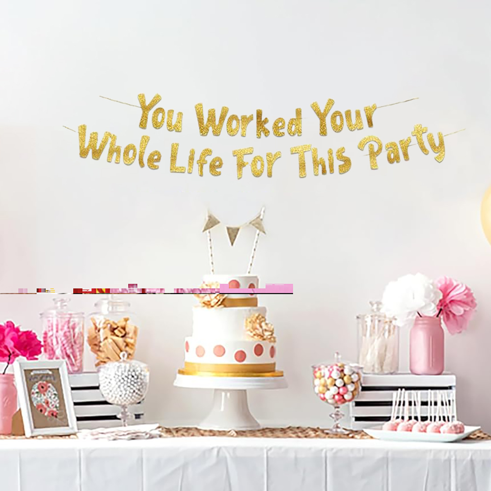 Retirement Party Decorations Y - Party Banner Gold 评论和价格